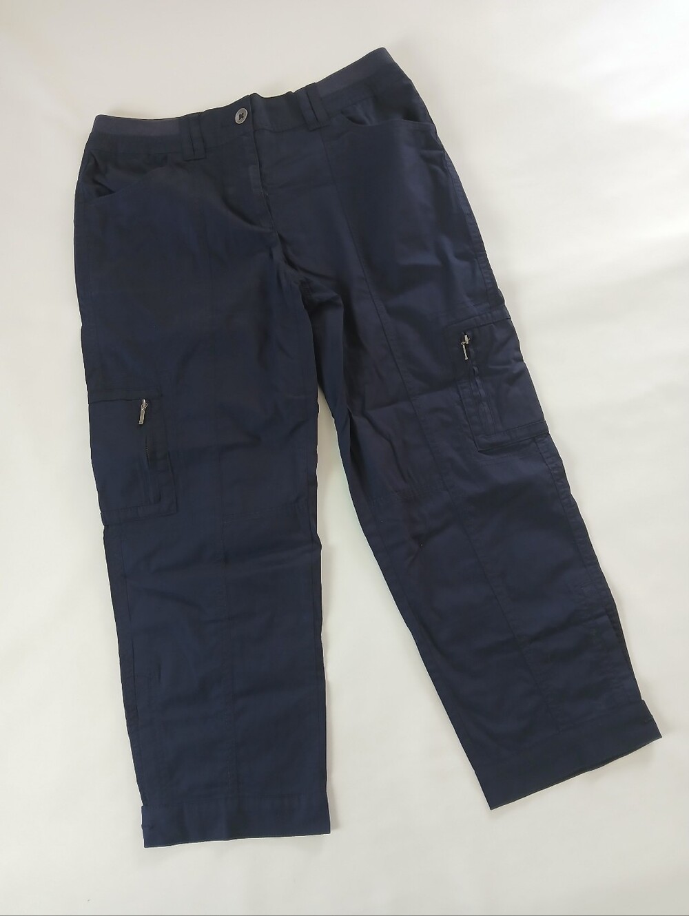 NWT New Chico's Blue Utility Cargo Crop Pants